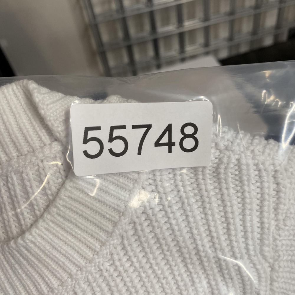 Barbour Promenade Knit Sweater Womens 6 White Striped 100% Cotton Crewneck - Picture 15 of 16